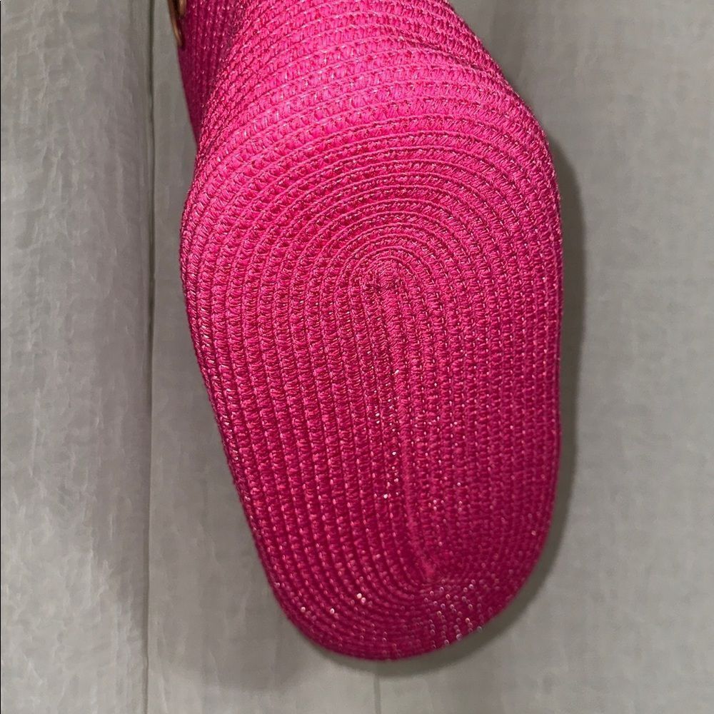 Fuchsia Pink TanβStraw Faux Leather Straps Tote Bag - Picture 6 of 12
